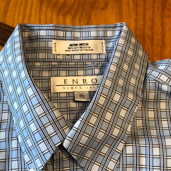 Men’s Button Up ENRO L/S Blue White XLarge - Picture 4 of 4